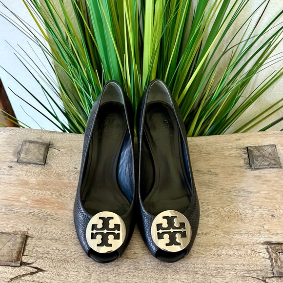Tory Burch Sally 2 Peep Toe Wedges - Picture 1 of 10